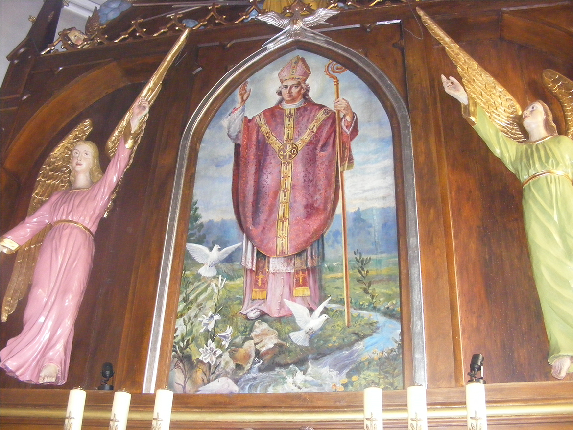 Obraz św. Stanisława BM w ołtarzu głównym kościoła w Cieślinie.