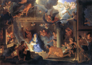 Charles Le Brun „Adoracja pasterzy" (1689), [Luwr, Paryż]