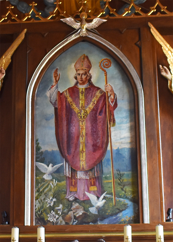 Św. Stanisław BM - obraz w ołtarzu głównym kościoła w Cieślinie