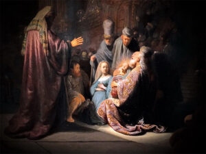 Rijn Rembrandt van Rijn „Pieśń pochwalna Symeona" (1631 r.)