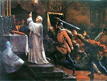 „Zabójstwo św. Stanisława", obraz Władysława Barwickiego, 1902 r. (G)