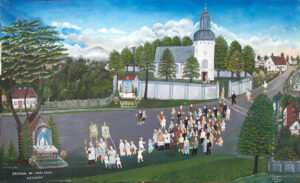 Józef Firmanty „Procesja na Boże Ciało Kotuszów" (obraz Muzeum Narodowe Kielce)